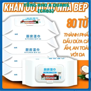 KHĂN ƯỚT LAU BẾP TRẮNG, Giấy lau bếp Kitchen Wipe - Lau dầu mỡ SIÊU TỐC KADAI - MA: KHANLAU