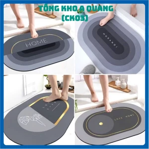 THẢM LAU CHÂN SILICON, Tấm thảm lau chân silicon ngẫu nhiên siêu thấm hút, chống trơn trượt decor nhà tắm - THAMLAUCHAN