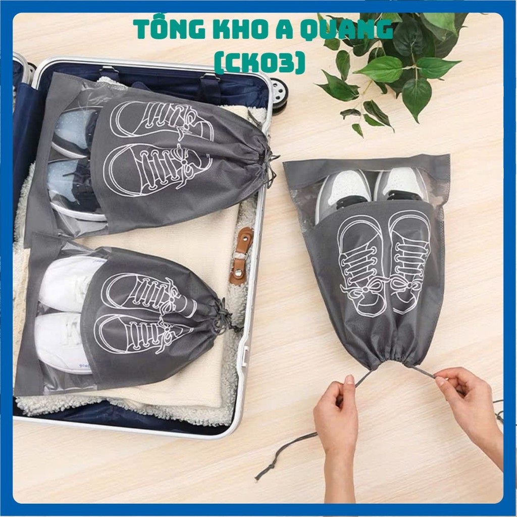 [COMBO 10]Túi đựng giày dây rút , túi đựng dây rút dày chất vải dày size lớn - TÚI ĐỰNG VẢI HÌNH ĐÔI GIÀY - TUIDUNGGIAYD
