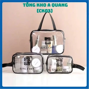 -BỘ 3 TÚI ĐỰNG ĐỒ CÁ NHÂN - Set 3 Túi Đựng Mỹ Phẩm, Đồ Trang Điểm, Đồ Cá Nhân Trong Suốt Chống Thấm Nước- MA:TUIDUNGDO