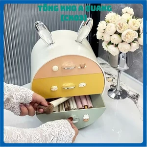 KỆ ĐỰNG MỸ PHẨM TAI THỎ - Kệ đựng mỹ phẩm 3 tầng hộp đựng đồ trang điểm cá nhân để bàn chia ngăn tai thỏ dễ thương