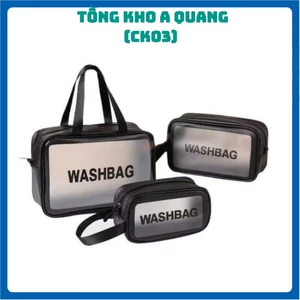 SET 3 TÚI WASHBAG, Set 3 Túi Đựng Mỹ Phẩm Du Lịch Wahsbag Trong Suốt Tiện Ích - MA:680TUIDUNGMYPHAM