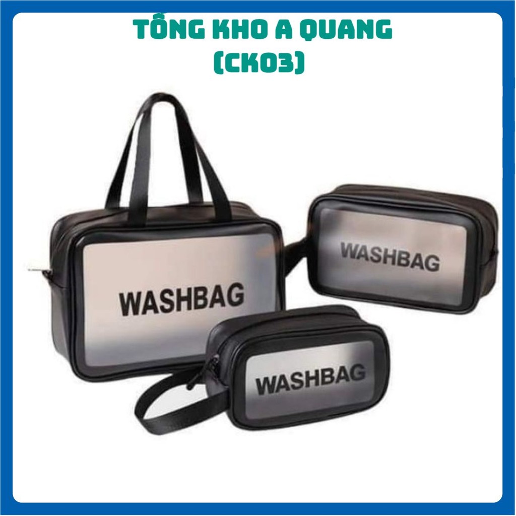 Bộ 3 Túi Đựng Mỹ Phẩm Washbag,  Túi Đựng Đồ Dùng Trang  Điểm  Nhiều Kích Thước - WASHBAG