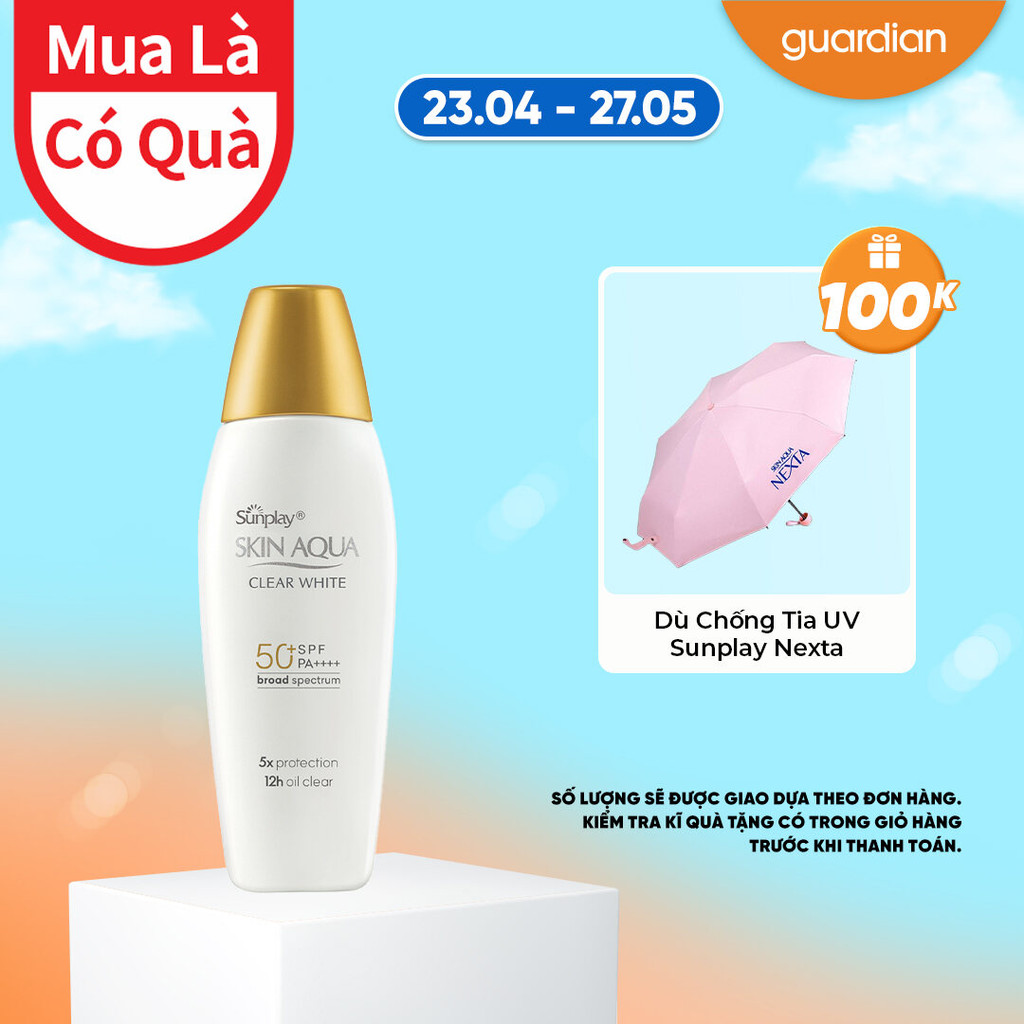 Ảnh Sữa Chống Nắng Hỗ Trợ Dưỡng Da Trắng Mịn Sunplay Skin Aqua Clear White Spf50+ Pa++++ Guardian 55gr 1