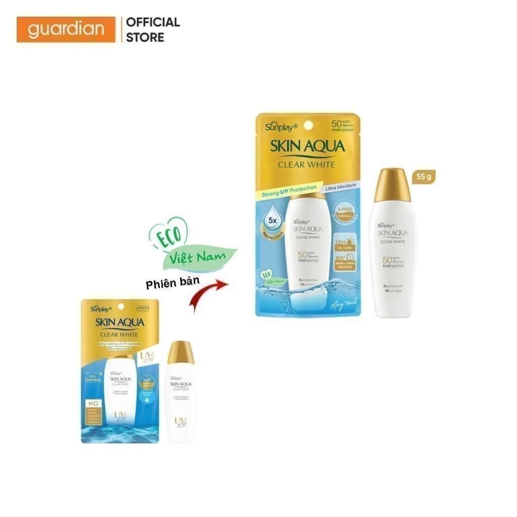 Ảnh Sữa Chống Nắng Hỗ Trợ Dưỡng Da Trắng Mịn Sunplay Skin Aqua Clear White Spf50+ Pa++++ Guardian 55gr 3