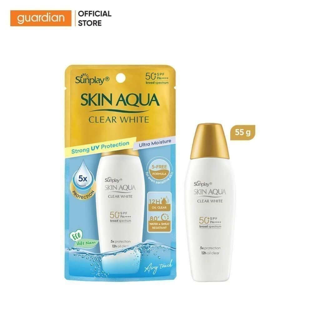 Ảnh Sữa Chống Nắng Hỗ Trợ Dưỡng Da Trắng Mịn Sunplay Skin Aqua Clear White Spf50+ Pa++++ Guardian 55gr 2