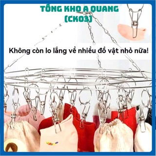 MÓC 24 KẸP INOX TRÒN;  Móc chùm ,móc tròn 24 kẹp phơi quần áo ,phơi đồ inox 304 cao cấp bền đẹp-MA: MOCKEPTRON
