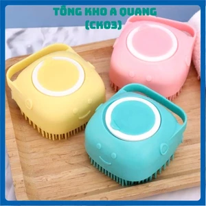 BÔNG TẮM SILICONE, Cọ Tắm Silicon Hình Vuông Có Ngăn Chứa Sữa Tắm - Bông Tắm Silicon Vệ Sinh Cơ Thể - BONGTAMSILICON3