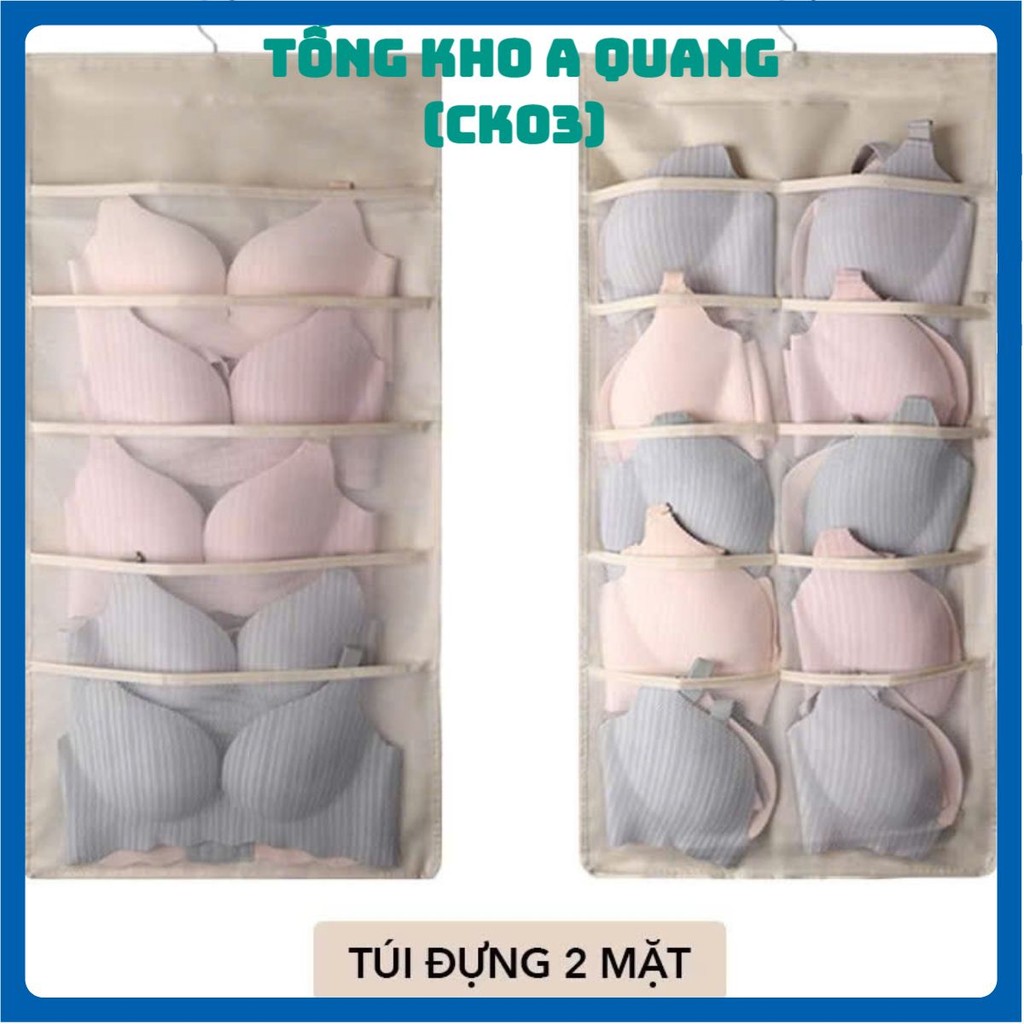 Túi Đựng Đồ Lót Có Móc Treo - Túi Vải Đựng Đồ 2 Mặt 30 Ngăn , TÚI ĐỰNG ĐỒ LÓT