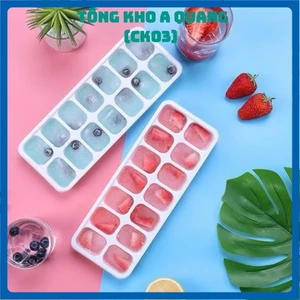 KHAY LÀM ĐÁ, Khay đá Silicon 14 viên có nắp đậy làm kem làm thạch hoa quả tiện lợi bền bỉ - KHAYLAMDA278