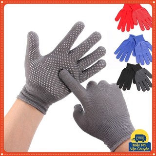 SET 100 ĐÔI Găng tay Lao động có hạt chống trượt màu đen xám - Bao Tay bảo hộ chống cắt an toàn