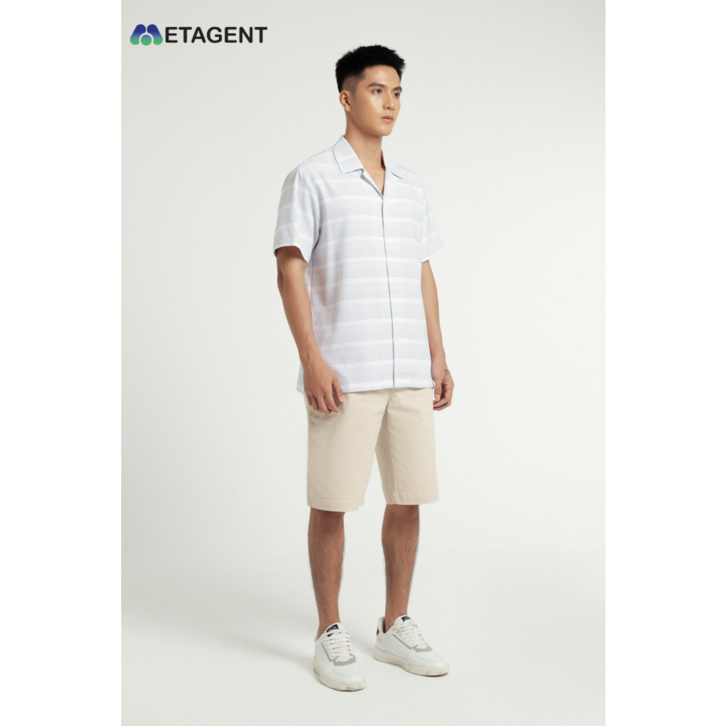 Ảnh Áo Cuban họa tiết kẻ nam Metagent MS 16E3545 3