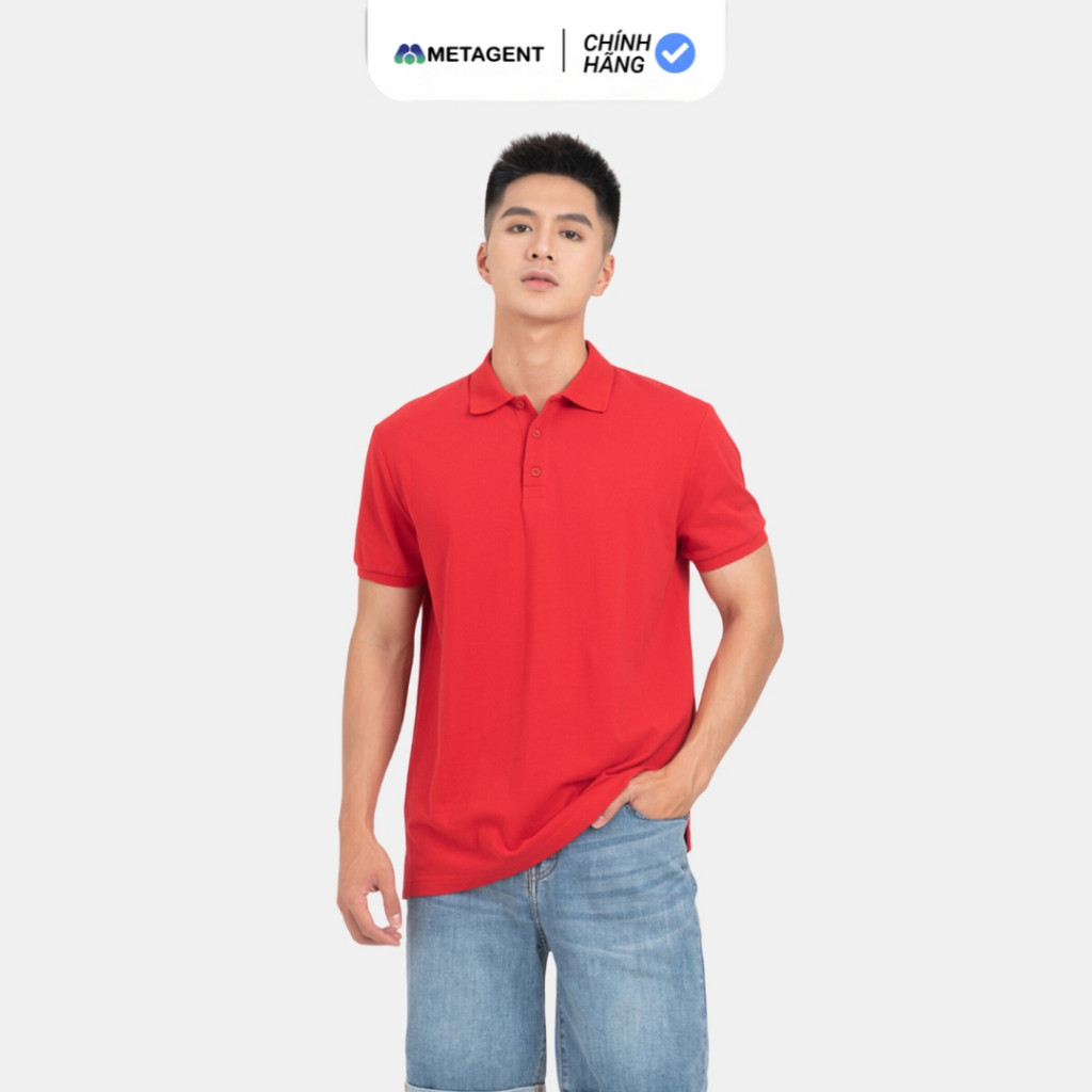 Ảnh Áo Polo thun nam trơn form rộng Metagent MS 57E3484 1