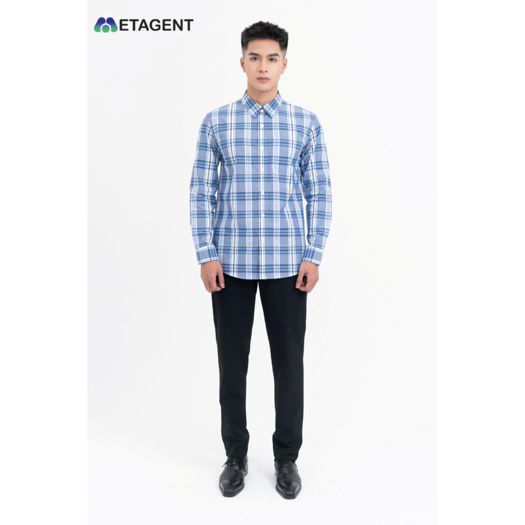 Ảnh Áo sơ mi nam họa tiết kẻ dáng Regular Fit Metagent MS 17E3771 1