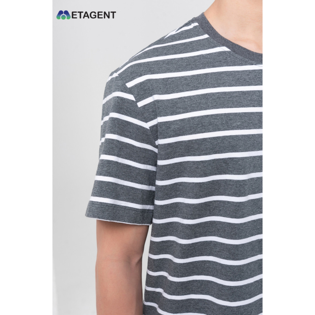 Ảnh Áo thun nam kẻ ngang dáng oversize Metagent MS 57E3660 3