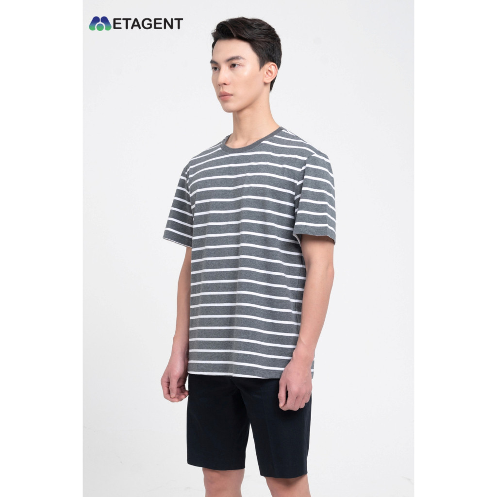 Ảnh Áo thun nam kẻ ngang dáng oversize Metagent MS 57E3660 2