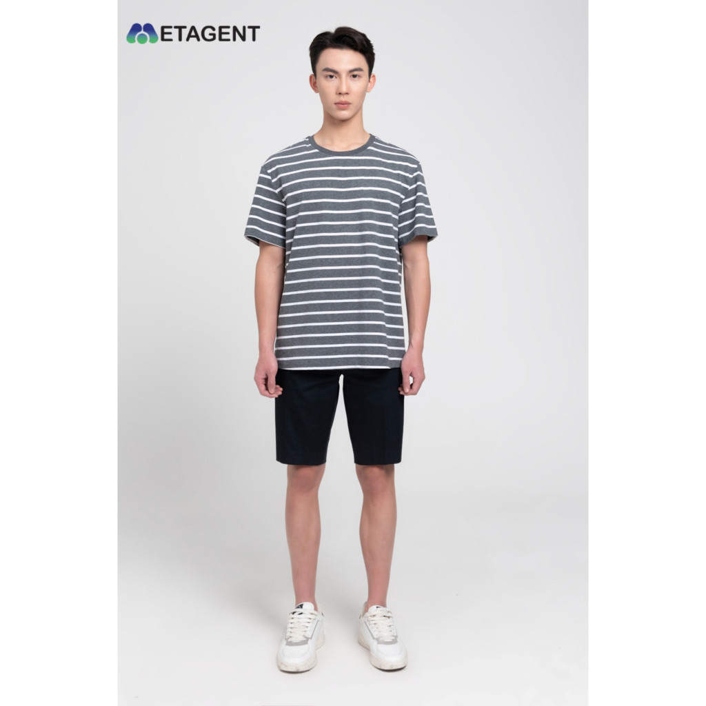Ảnh Áo thun nam kẻ ngang dáng oversize Metagent MS 57E3660 1