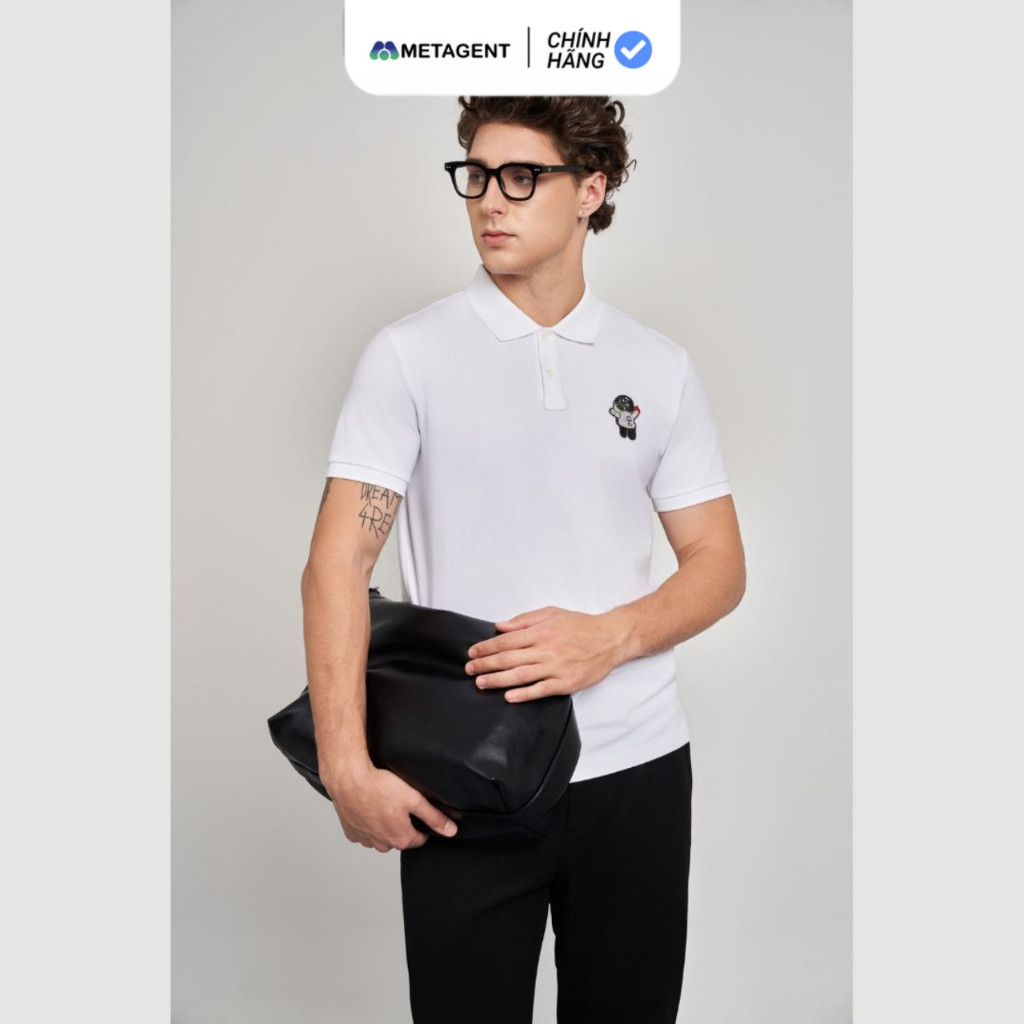 Ảnh Áo Polo nam thêu họa tiết dáng Slim Fit Metagent MS 57E3777 3