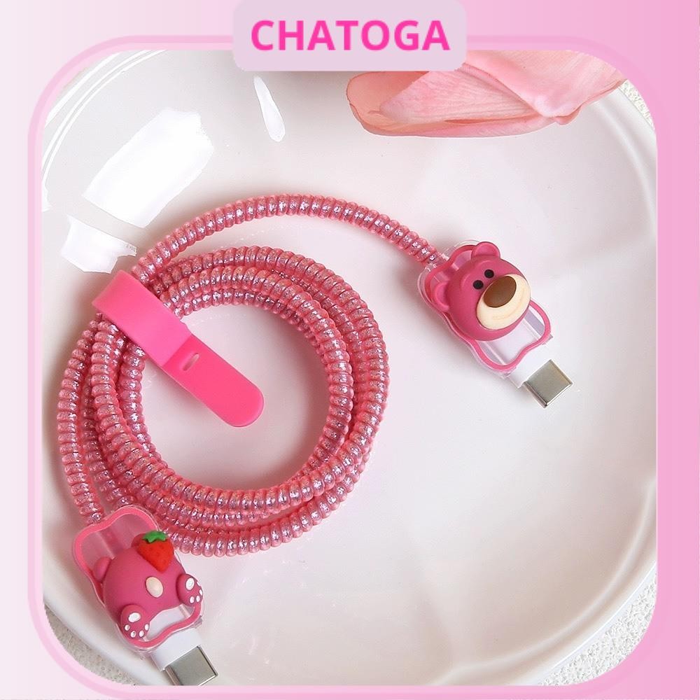 [99 mẫu Bảo vệ Cáp Sạc] Phụ kiện bảo vệ cáp sạc, dây kim tuyến 1m4 cao cấp dùng cho Dòng Iphone 2 đầu Tyce C CHATOGA