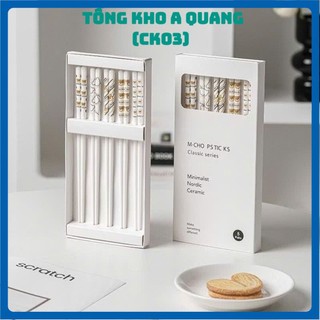 ĐŨA GỐM HÌNH HOẠT HÌNH ĐÁNG YÊU - Bộ 5 Đũa Gốm Gia Dụng Siêu Bền Chống Trượt Tốt,Đũa Sứ Cao Cấp Chất Liệu An Toàn