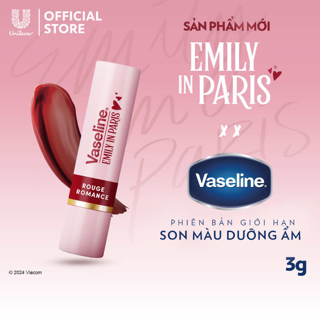 [PHIÊN BẢN GIỚI HẠN] Combo 2 Son dưỡng môi Vaseline Emily In Paris Rouge Romance 3g x 2