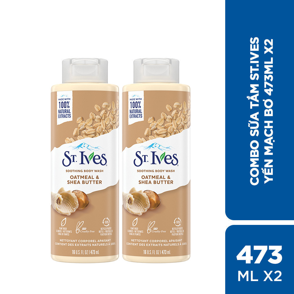 Combo 2 sữa tắm ST.IVES Bơ Yến Mạch (450mlx2)