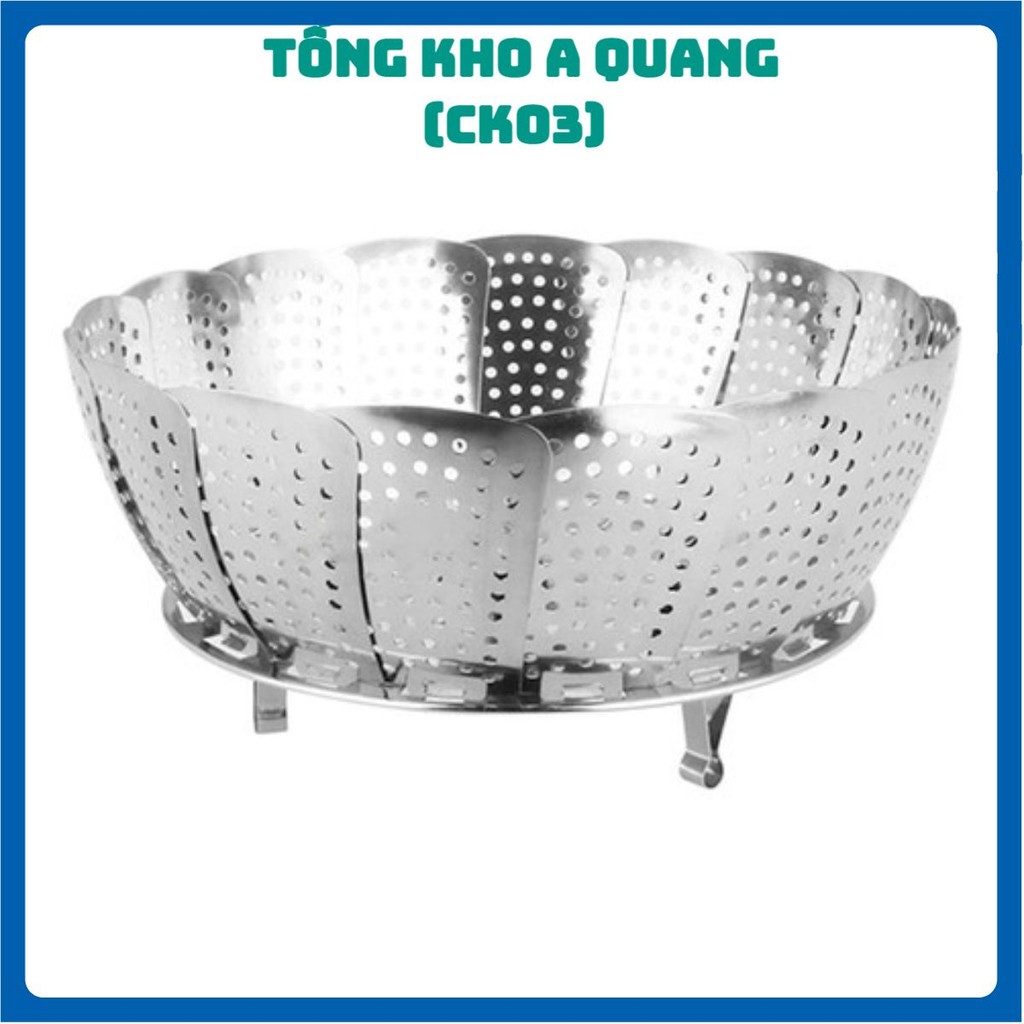 Khay Hấp / Xửng / Vỉ Chõ Hấp Inox Xòe Cánh Đa Năng Vừa Mọi Loại Nồi 3 Chân Hấp Bánh, Bánh Bao, Đồ Ăn - Dụng Cụ Nhà Bếp