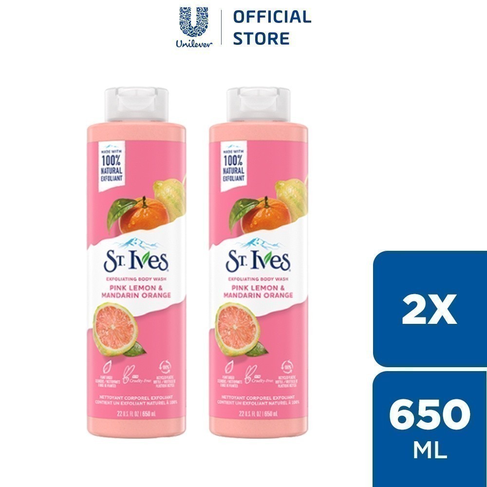 Bộ 2 chai Sữa tắm dưỡng da St.ives Cam Chanh 650ml hoặc 700ml