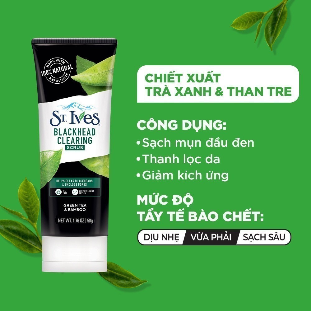 Ảnh [QUÀ TẶNG KHÔNG BÁN] Sữa rửa mặt tẩy tế bào da chết St.Ives chiết xuất Trà xanh & Than Tre 50G 1
