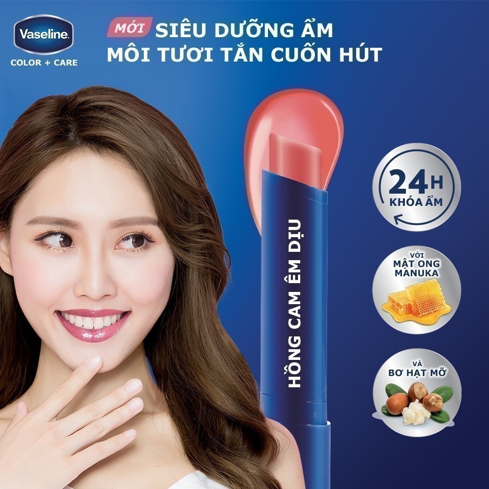 Ảnh Son dưỡng Vaseline Colour +Care Mellow Rose 3g 2