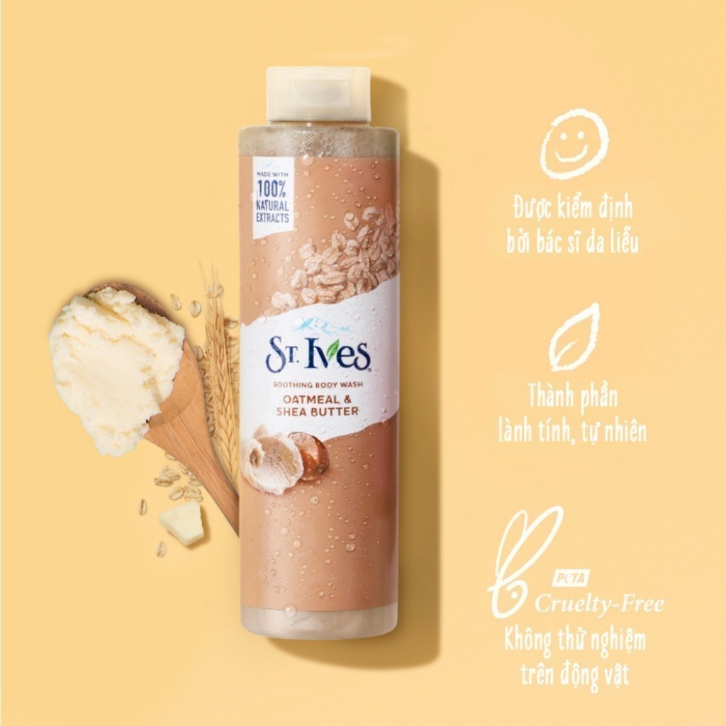 Combo 3 chai sữa tắm St.Ives Yến mạch và bơ 700ml