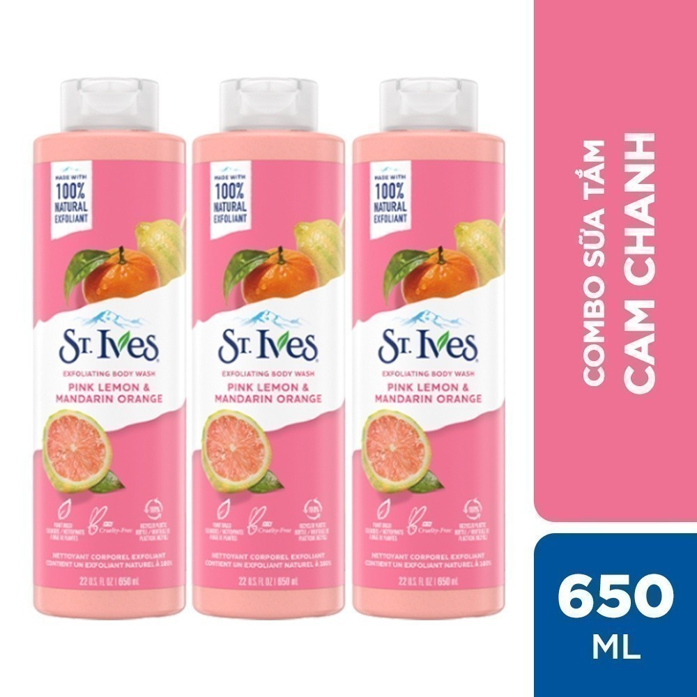 Combo 3 chai sữa tắm St.Ives Cam chanh 700ml