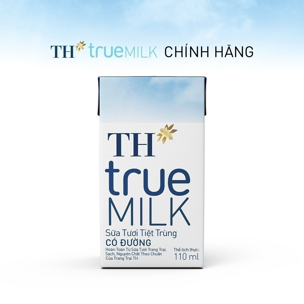 [LIVE STREAM] Thùng 48 hộp sữa tươi tiệt trùng TH true MILK có đường 110 ml (110 ml x 48)