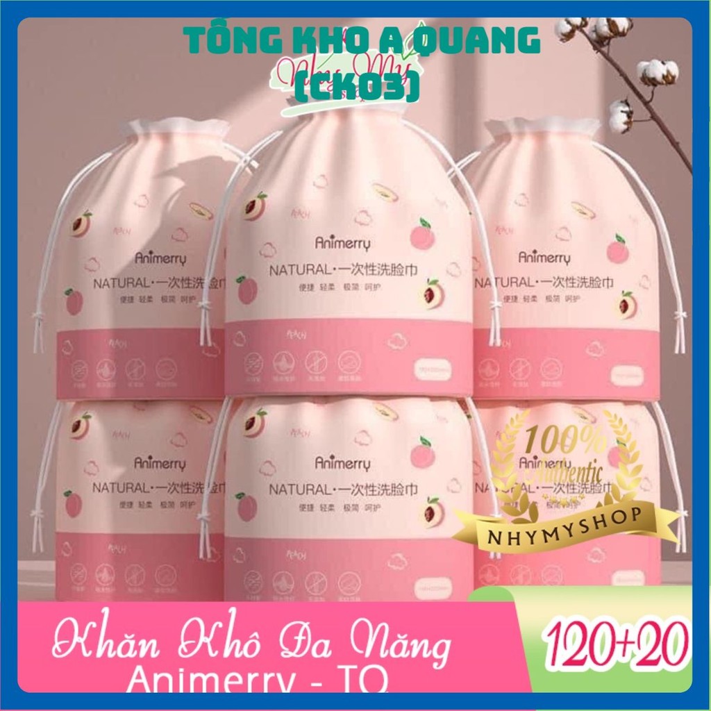 Khăn Mặt Khô Aminerry (dùng 1 lần, tẩy trang lau khô lau ướt, khăn lau mặt trái đào siêu mềm mịn)