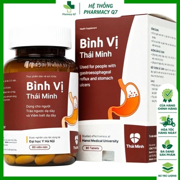 Viên uống Bình Vị Thái Minh hỗ trợ giảm acid dịch vị, giúp bảo vệ niêm mạc dạ dày (80 viên)