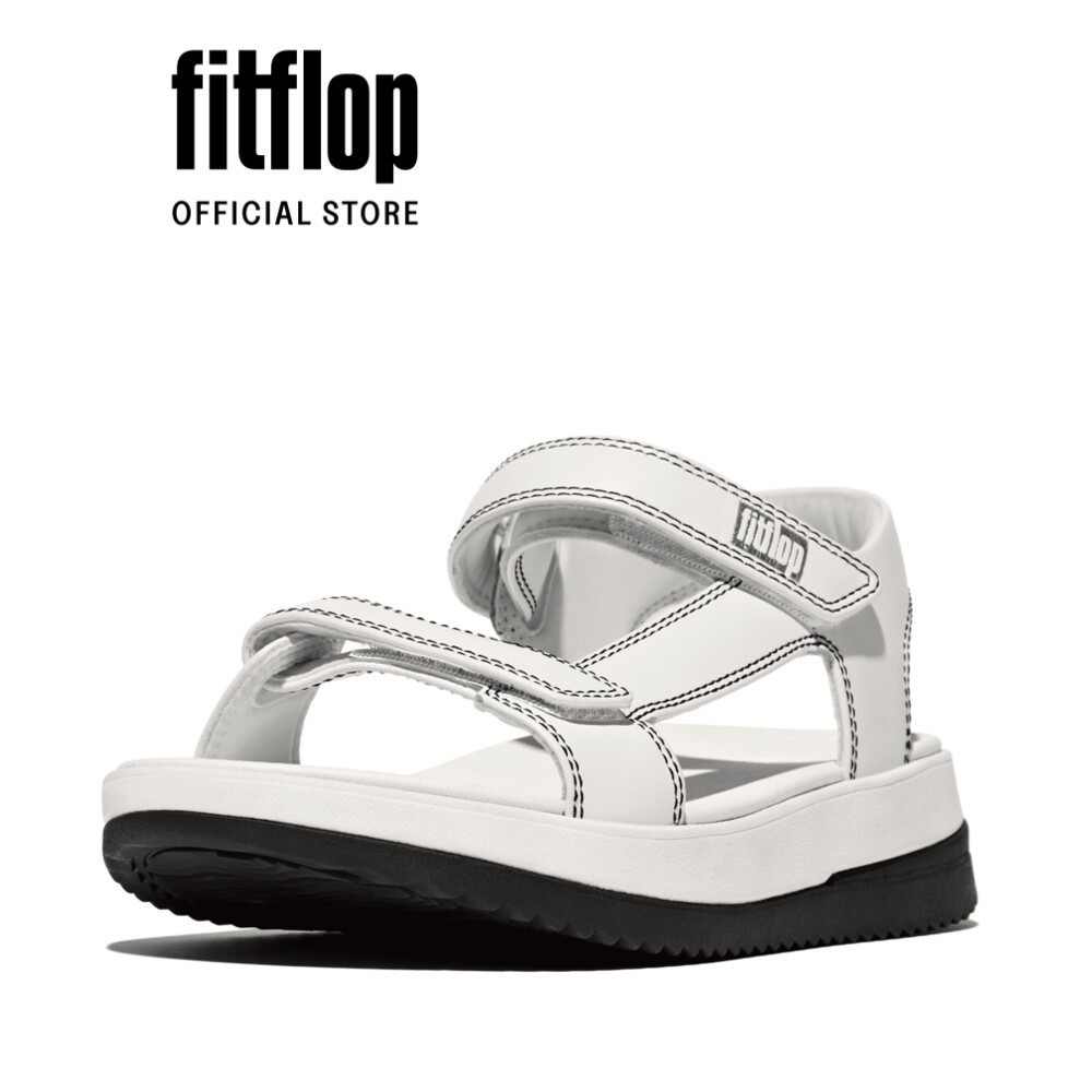Giày Xăng Đan Nữ Da Viền Nổi FitFlop SURFF - Urban White/Black - FOF - IM4-328