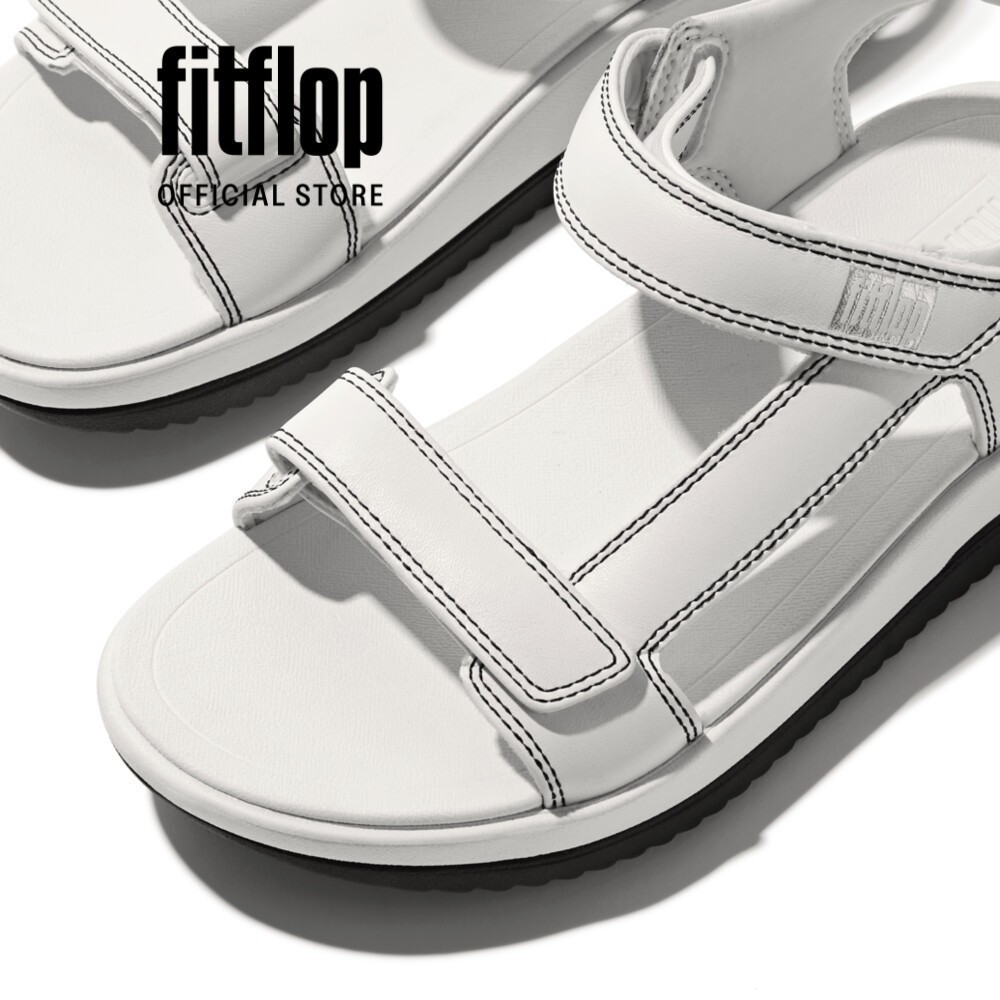 Giày Xăng Đan Nữ Da Viền Nổi FitFlop SURFF - Urban White/Black - FOF - IM4-328