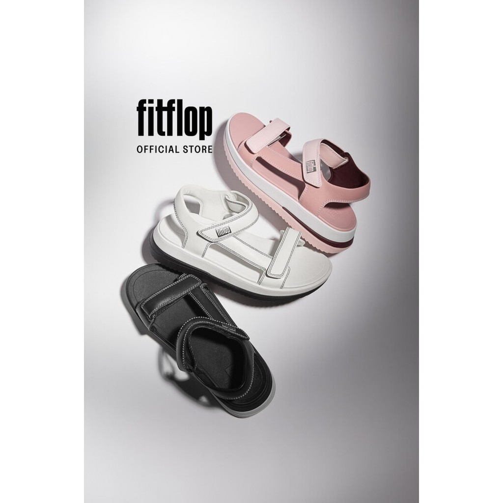 Giày Xăng Đan Nữ Da Viền Nổi FitFlop SURFF - Urban White/Black - FOF - IM4-328
