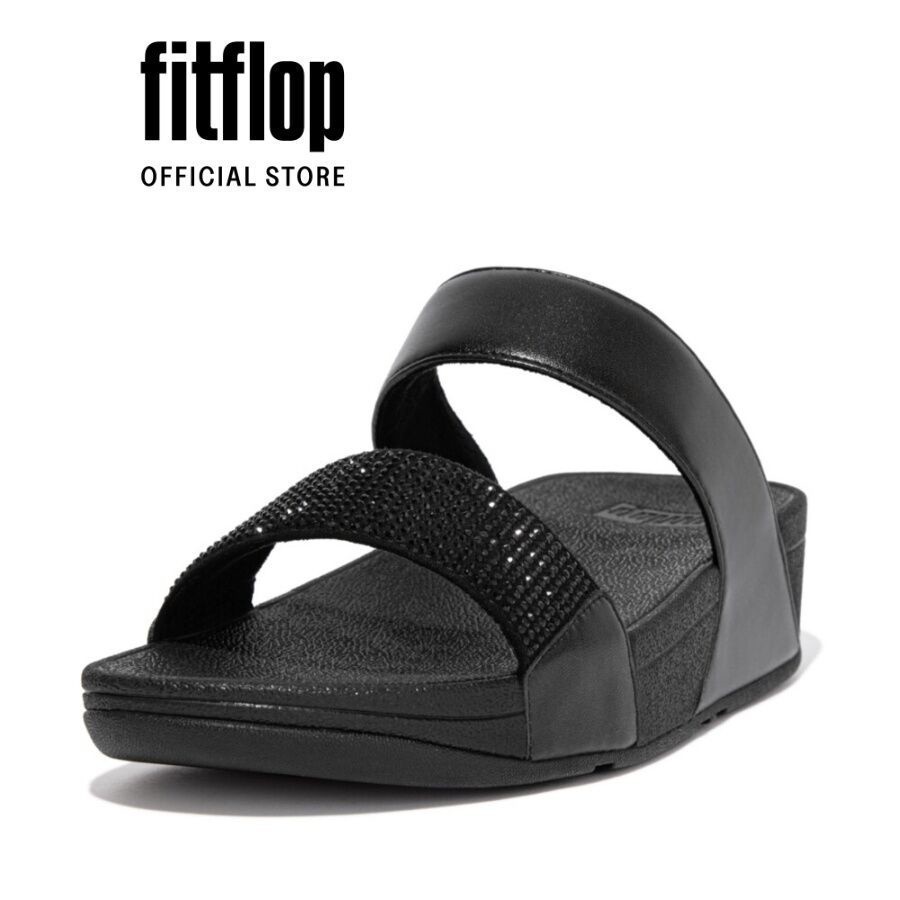 Dép Quai Ngang Nữ FitFlop LULU - All Black - FON - EC4-090