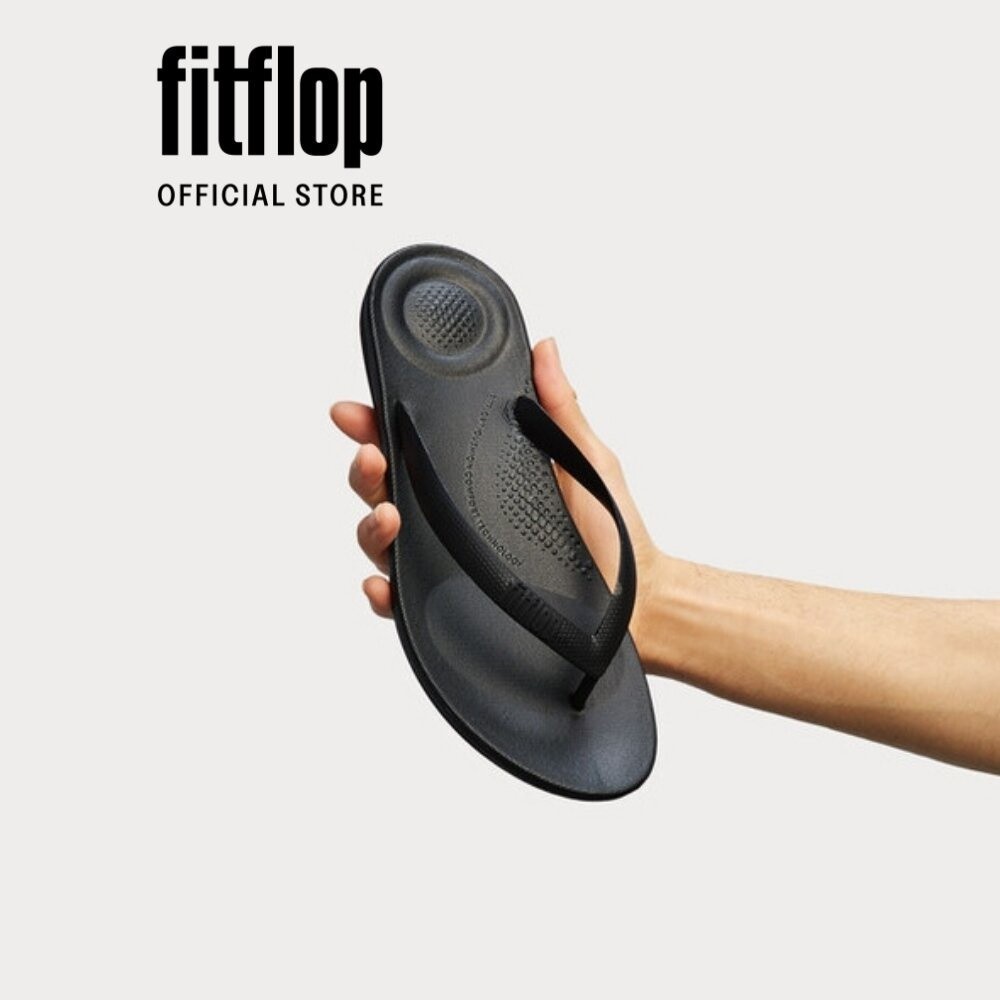 Dép Xỏ Ngón Nam FitFlop IQUSHION - Black - FOF - J80-001