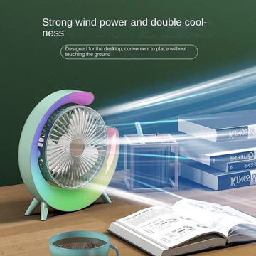 Quạt để bàn,quạt mini để bàn kết hợp đèn ngủ có cổng sạc USB và xoay 180 độ quạt có 3 chế độ gió,quạt tích điện