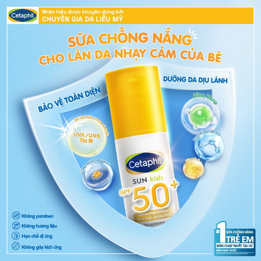 Ảnh Sữa chống nắng dịu lành cho làn da nhạy cảm của bé từ 6 tháng tuổi CETAPHIL BABY SUN KIDS 150ML 3