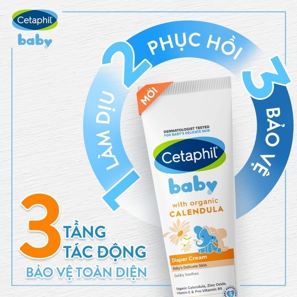Ảnh Kem chống hăm tã dịu lành CETAPHIL BABY DIAPER CREAM CALENDULA 70G 2