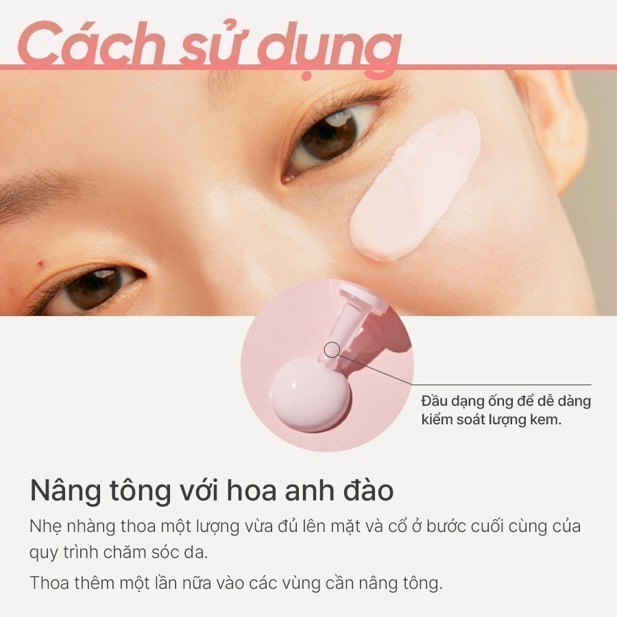(Quà tặng không bán) Kem dưỡng ẩm làm sáng chống nắng cho da INNISFREE Cherry Skin-Fit Tone-Up Cream SPF 50+PA++++ 10ml