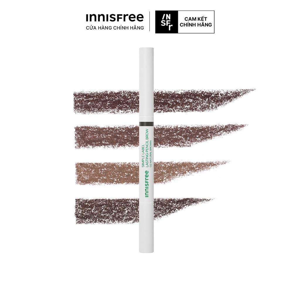 Chì kẻ mày thuần chay lâu trôi innisfree Simple Label Lasting Pencil Brow 0.15g