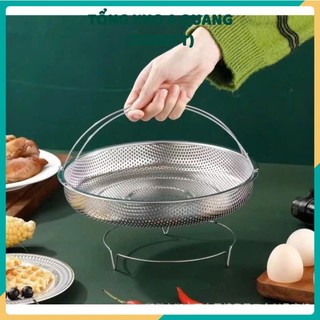 KHAY HẤP ĐỒ ĂN SIÊU BỀN,  Khay rổ - rá hấp thức ăn inox có đế,đa năng - MA: KHAYHAPTHUCAN