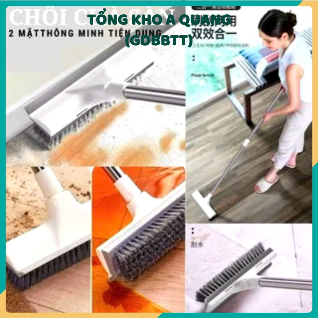 CHỔI QUÉT NHÀ TẮM 2IN1,  Chổi Quét Sàn Nhà Tắm Đa Năng Kiêm Gạt Nước Gạt Kính 2 Trong 1, Chổi 2in1 Cọ Sàn Và Gạt Nước