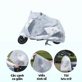 Bạt Phủ Xe Máy Che Mưa Họa Tiết Đẹp Mắt Bạt Trùm Xe Máy Loại Lớn Bao Trùm Cả Xe Kích Thước 2m2x1m2 NGÓI HOME - PXM01