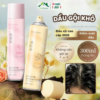 Dầu Gội Khô GINBI 300ml Dạng Xịt 3 Tầng Hương Dưỡng Tóc Tạo Phồng Hút Dầu Không Bết Dính Lưu Hương 24h Life Plus - DG01