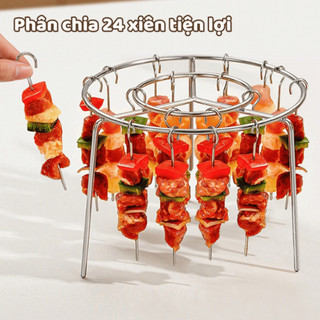 Combo 24 Xiên Nướng Thịt BBQ Inox 304 Không Gỉ Xiên Thịt Nướng Nồi Chiên Không Dầu, Tháo Rời Tiện Lợi NGÓI HOME - XTN01